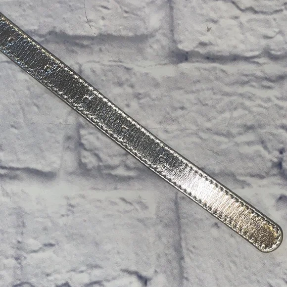 J. Crew Multi-Strand Skinny Leather Belt Size M Silver - Picture 5 of 9
